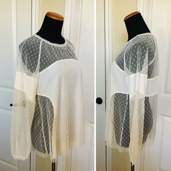 Mesh Panel Blouse - Picture 11 of 13
